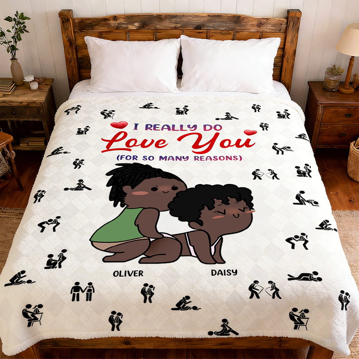 I Really Do Love You - Personalized Couple Blanket