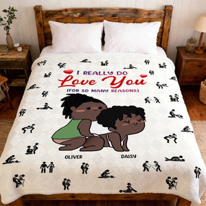 I Really Do Love You - Personalized Couple Blanket