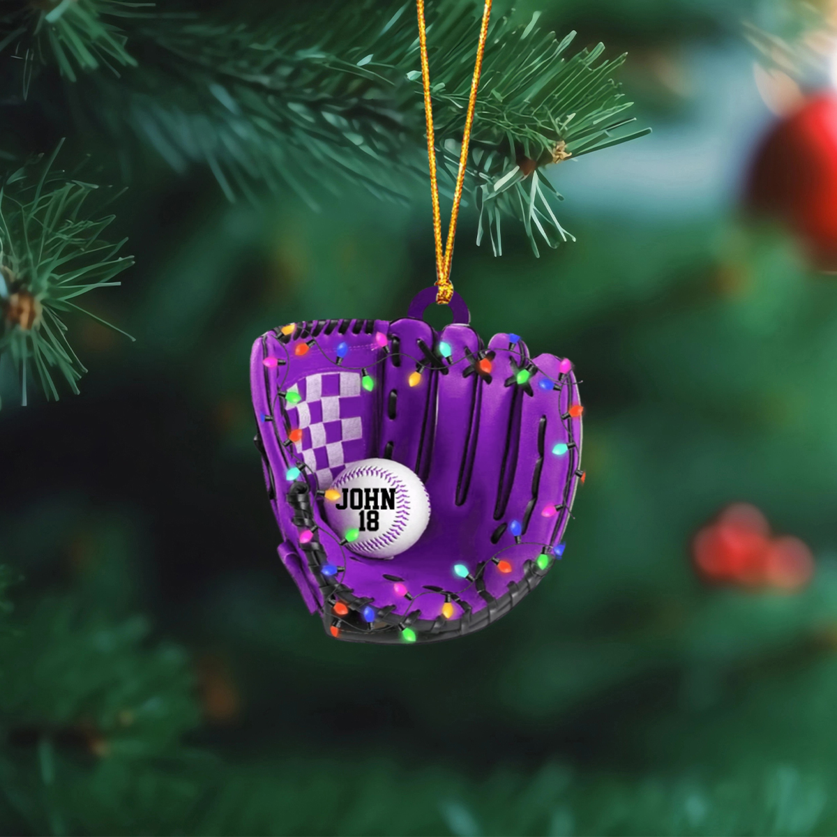 Personalized Baseball Gloves Christmas Ornament, Gift For Baseball Lover