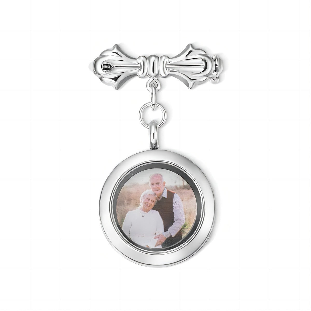 Personalized Photo Wedding Lapel Pin, Bridal Bouquet Charm Pendant