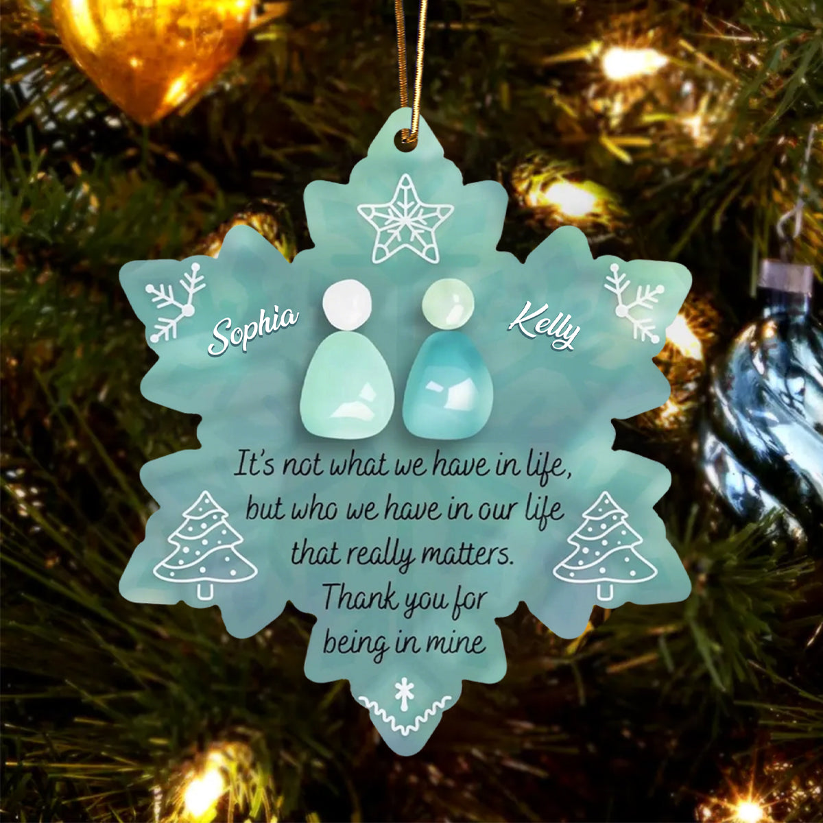 Snowflake Eternal Friendship, Personalized Acrylic Ornament, Gift For Besties, Friends