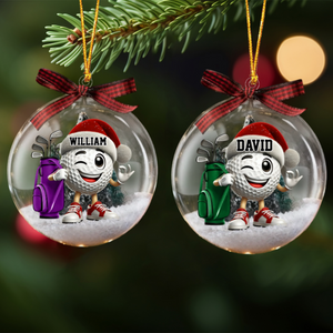 Golf Player Snow Globe Christmas Personalized Ornament