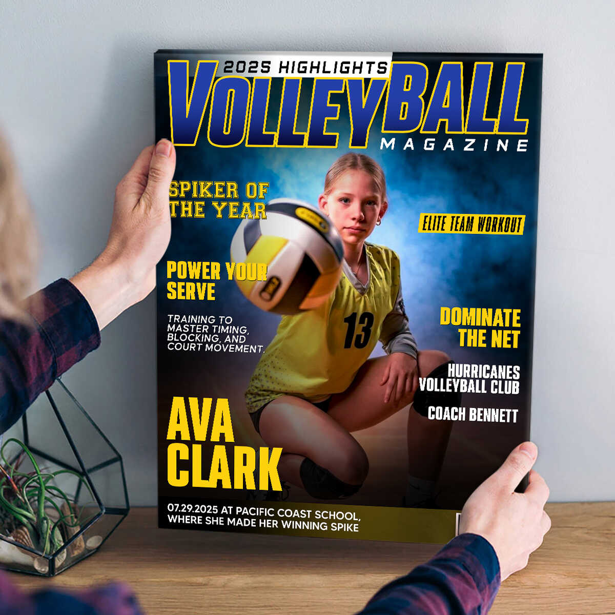 Personalized Volleyball Magazine Cover, Custom Sport Magazine Cover, Volleyball Player Gift, Unique Gifts for Volleyball Players, Volleyball Gifts