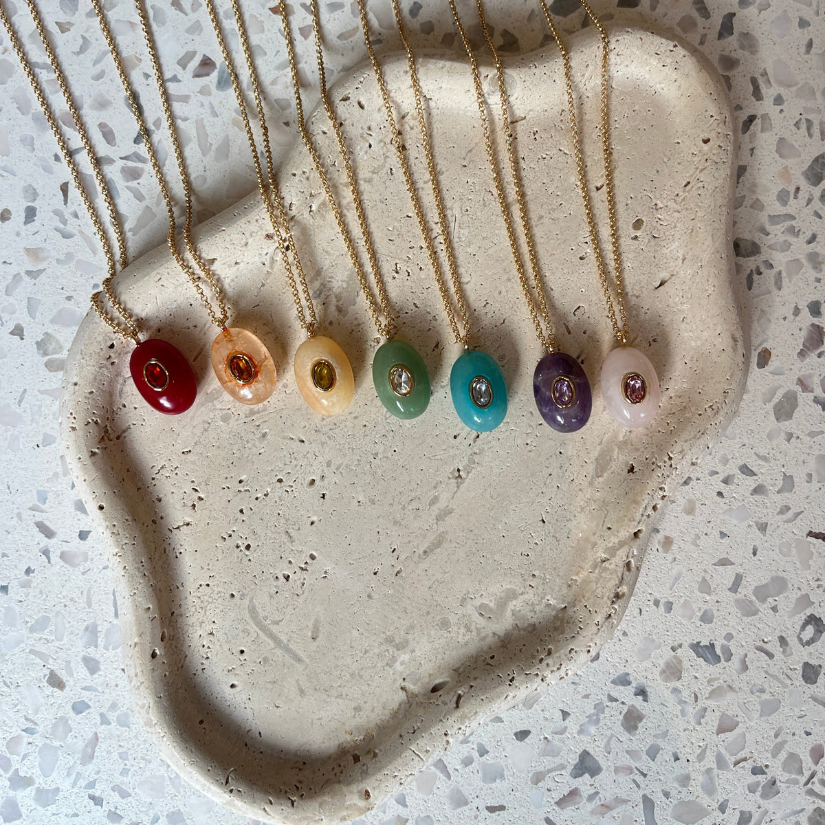 Natural Stone Precious Pendant Necklace