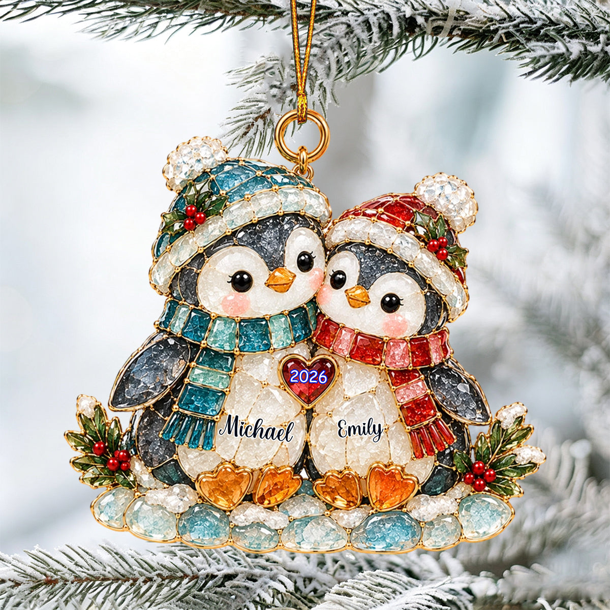 Personalized Ocean Couple Ornament Wedding Christmas Gift For Couples