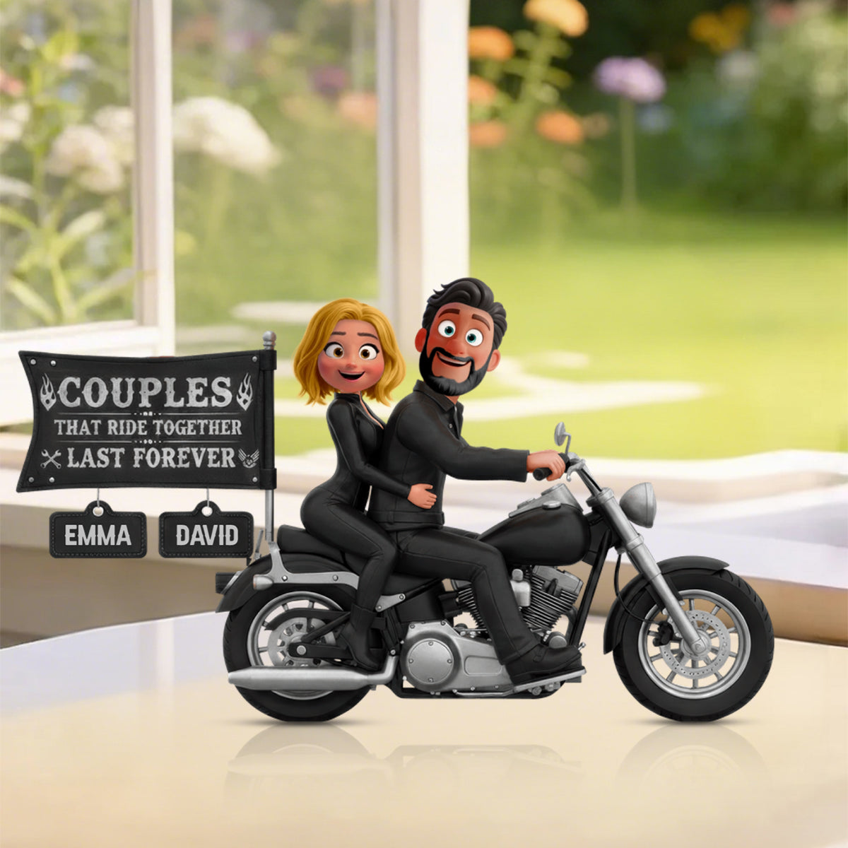 Biker Couple Personalized Acrylic Plaque Gifts For Couple