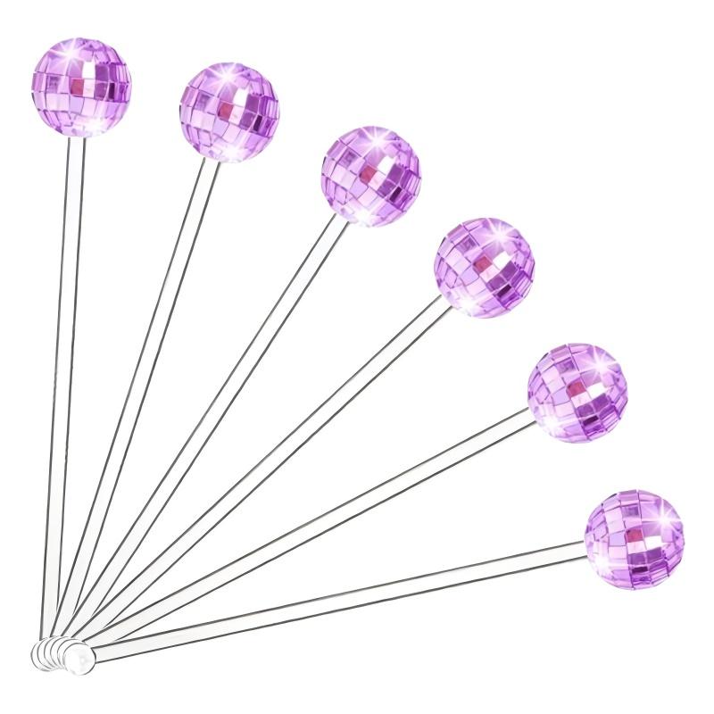 Disco Ball Drink Stirrers Party Decorations
