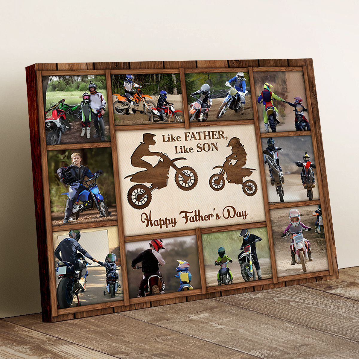 Personalized Father and Son Motocross Canvas/Poster Father’s Day Gift