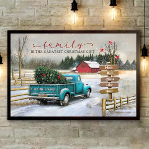 Family Farm - Personalized Family Christmas Truck Poster