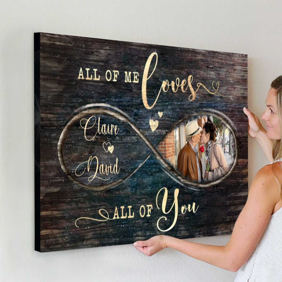 Personalized Valentines Day Photo Gift, God Knew My Heart Needed You Custom Canvas Print