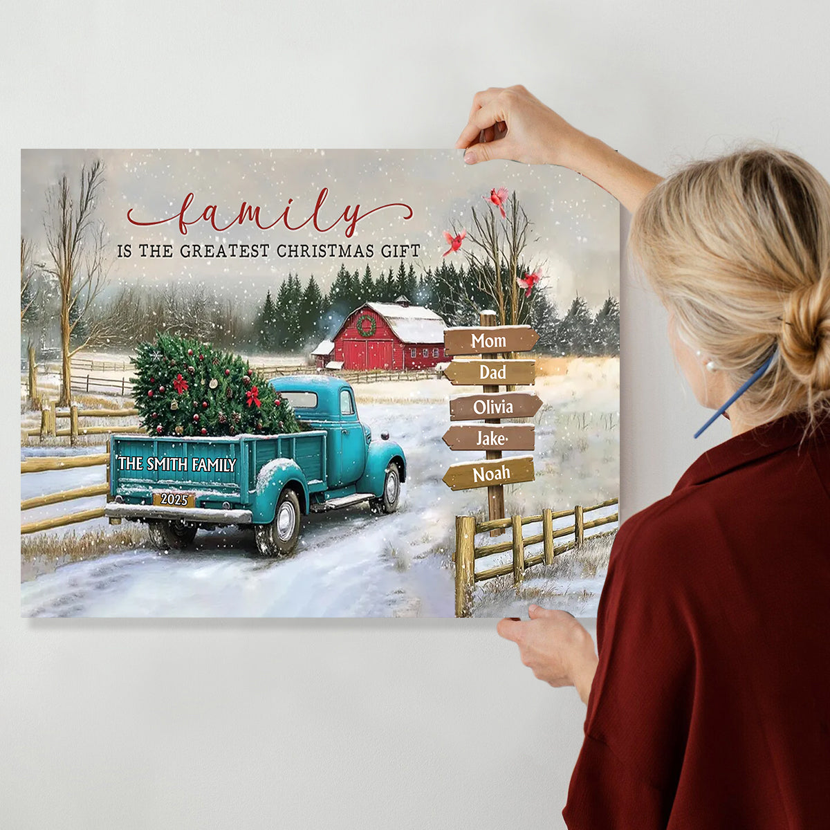 Family Farm - Personalized Family Christmas Truck Poster