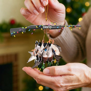 Personalized Duck Hunting Acrylic Christmas Ornament – Custom Name Gift For Hunters