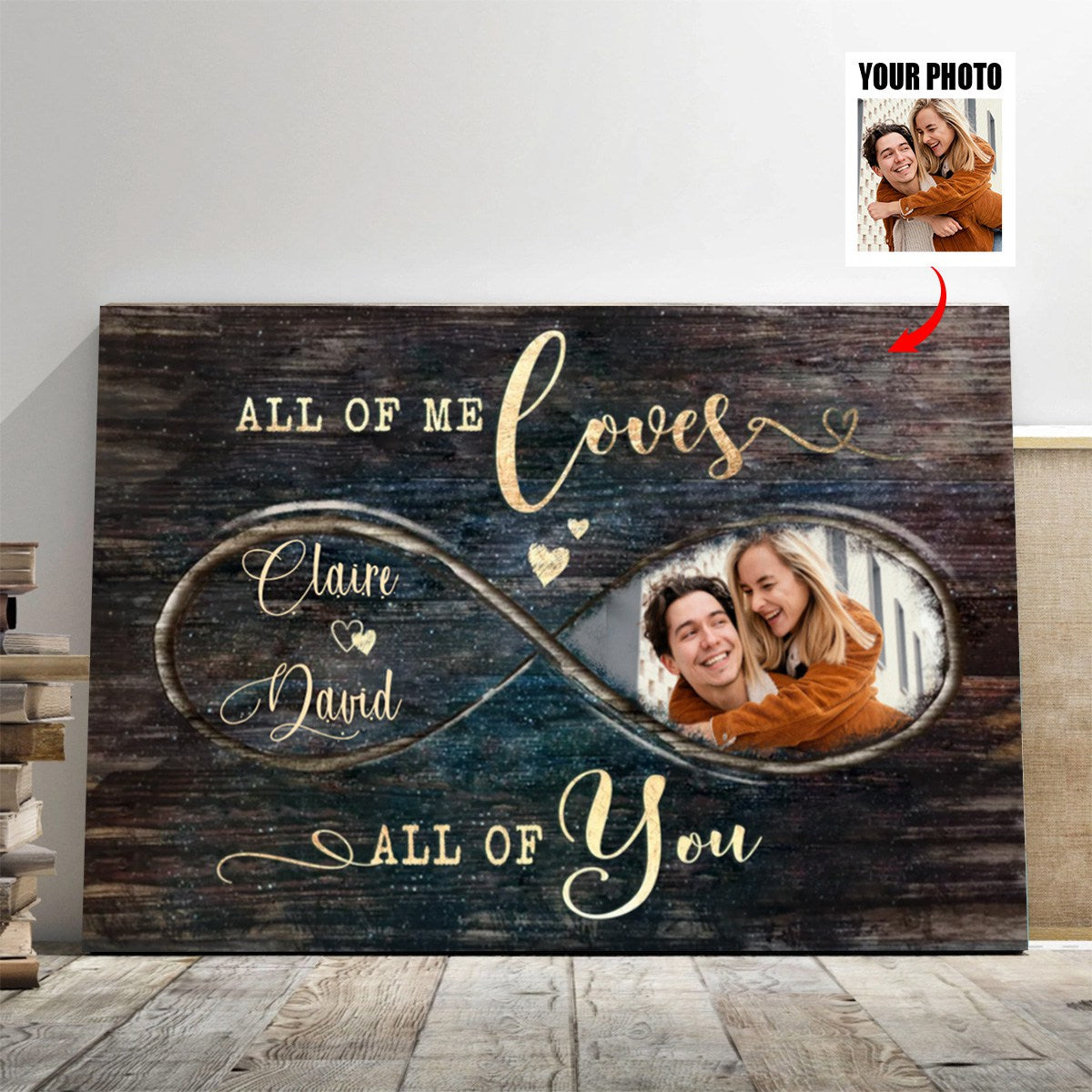 Personalized Valentines Day Photo Gift, God Knew My Heart Needed You Custom Canvas Print