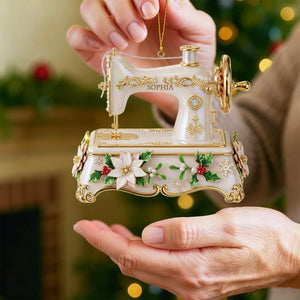 Custom Name Sewing Machine Ornament - Personalized Gifts For Sewing Lovers