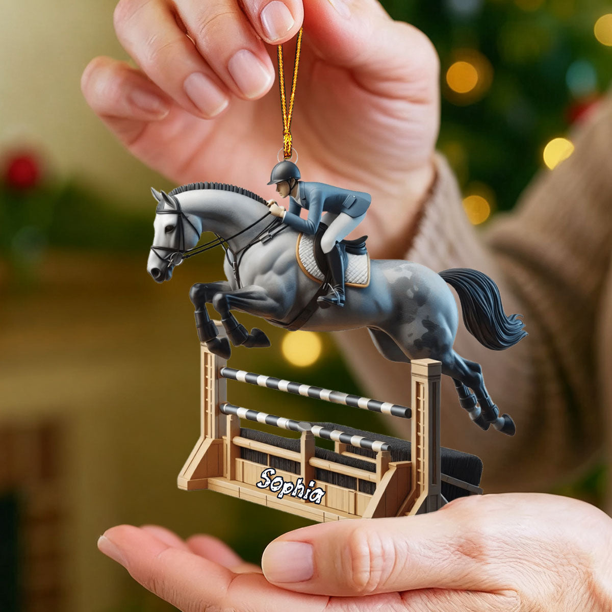 Horse Racer Personalized Christmas Ornament,Gift for Horse Lovers