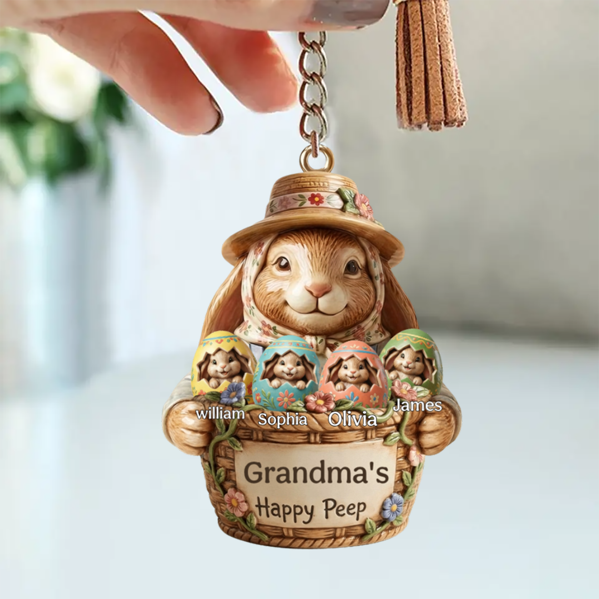 Easter Eggs Keychain - Personalized Gifts For Mom,Grandma Keychain