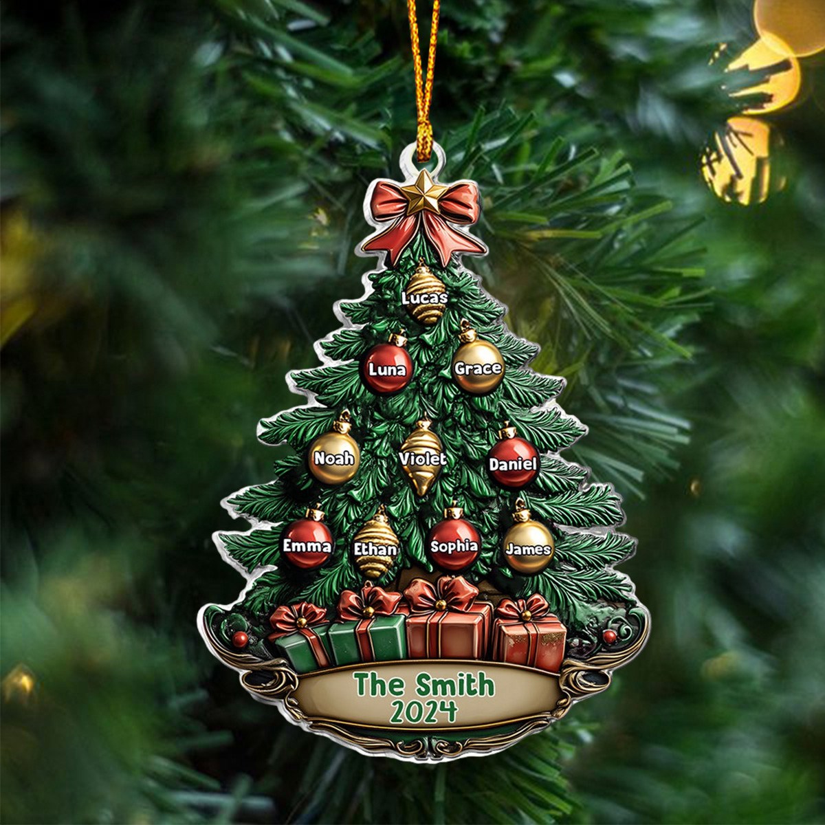 Personalized Gift for Family Christmas Tree Ornament