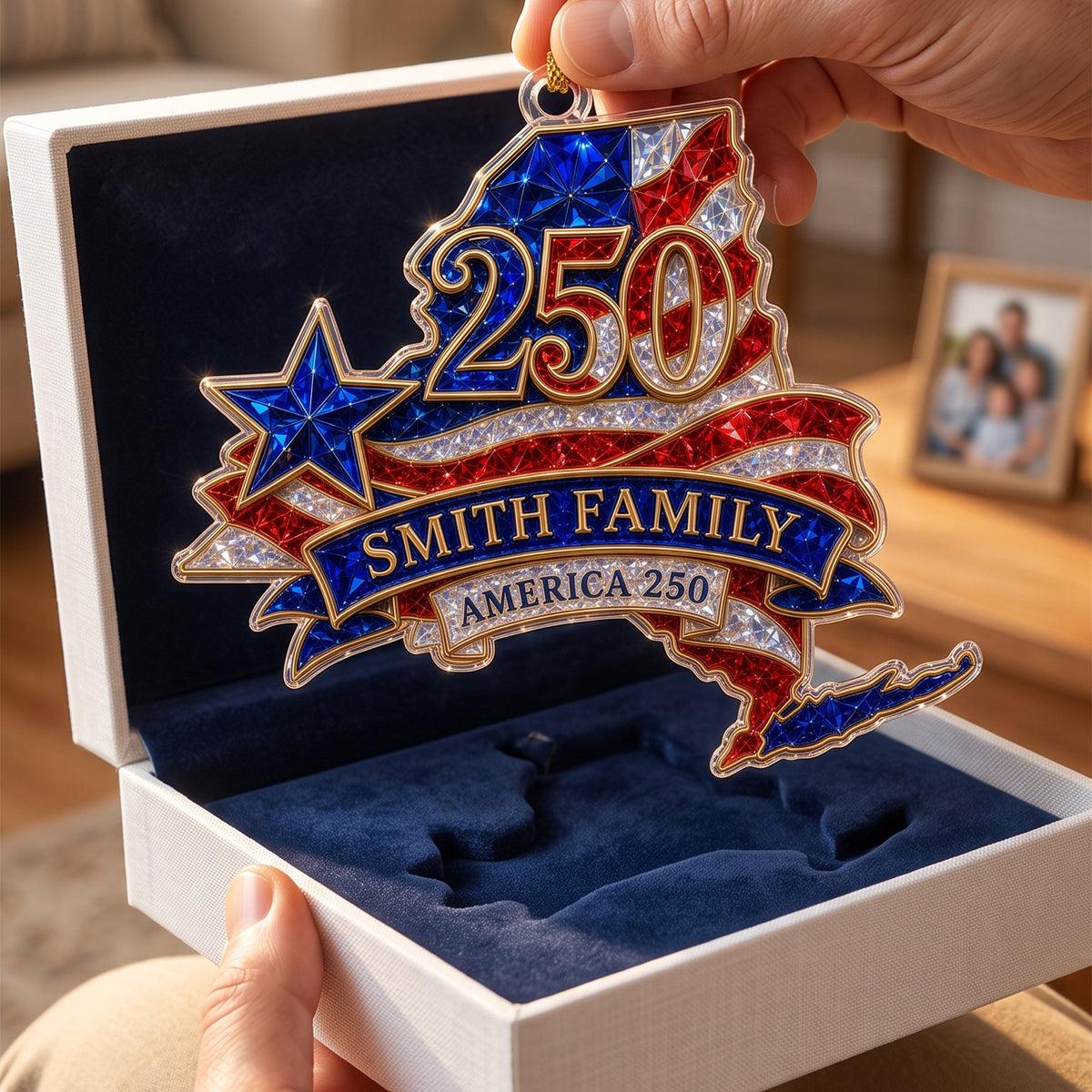 Personalized "The State Pride" Acrylic Hanging Ornament – Celebrating America 250th Anniversary | Luxury Patriotic Gift