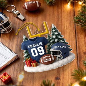 Proud American Football Player Uniform - Personalized Acrylic Ornament - Gift For Football Lovers, Football Team