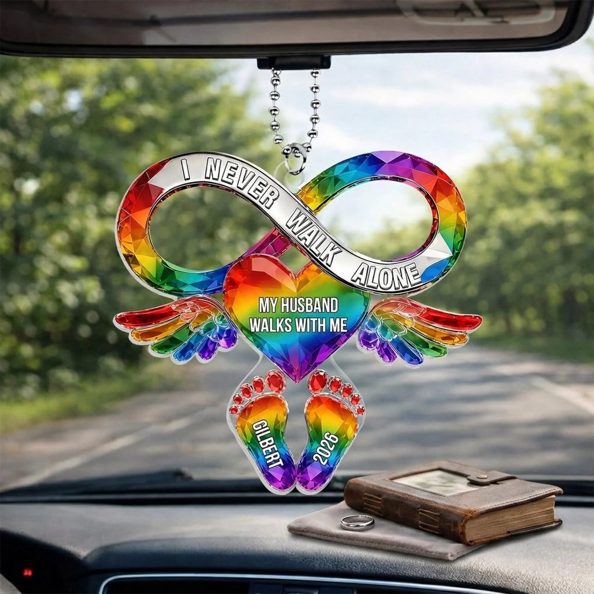 Personalized "Your Love Still Rides Beside Me" Acrylic Car Hanger – Memorial Gift For Loss Of Loved One
