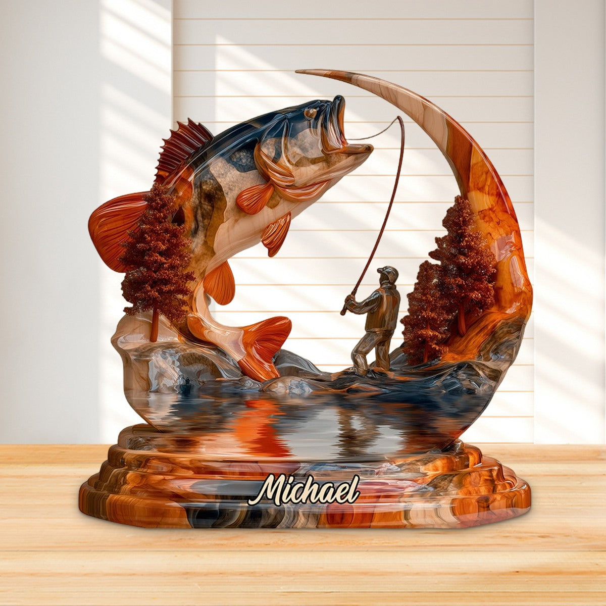 Forever Fishing Memory - Personalized Fishing Custom Shaped Acrylic Plaque