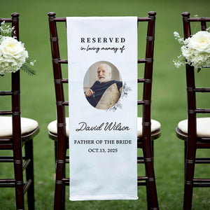 In Loving Memory Rustic Wedding Custom Photo Memorial Sign - Personalized Wedding Chair Sign Banner Reserved for Loved Ones