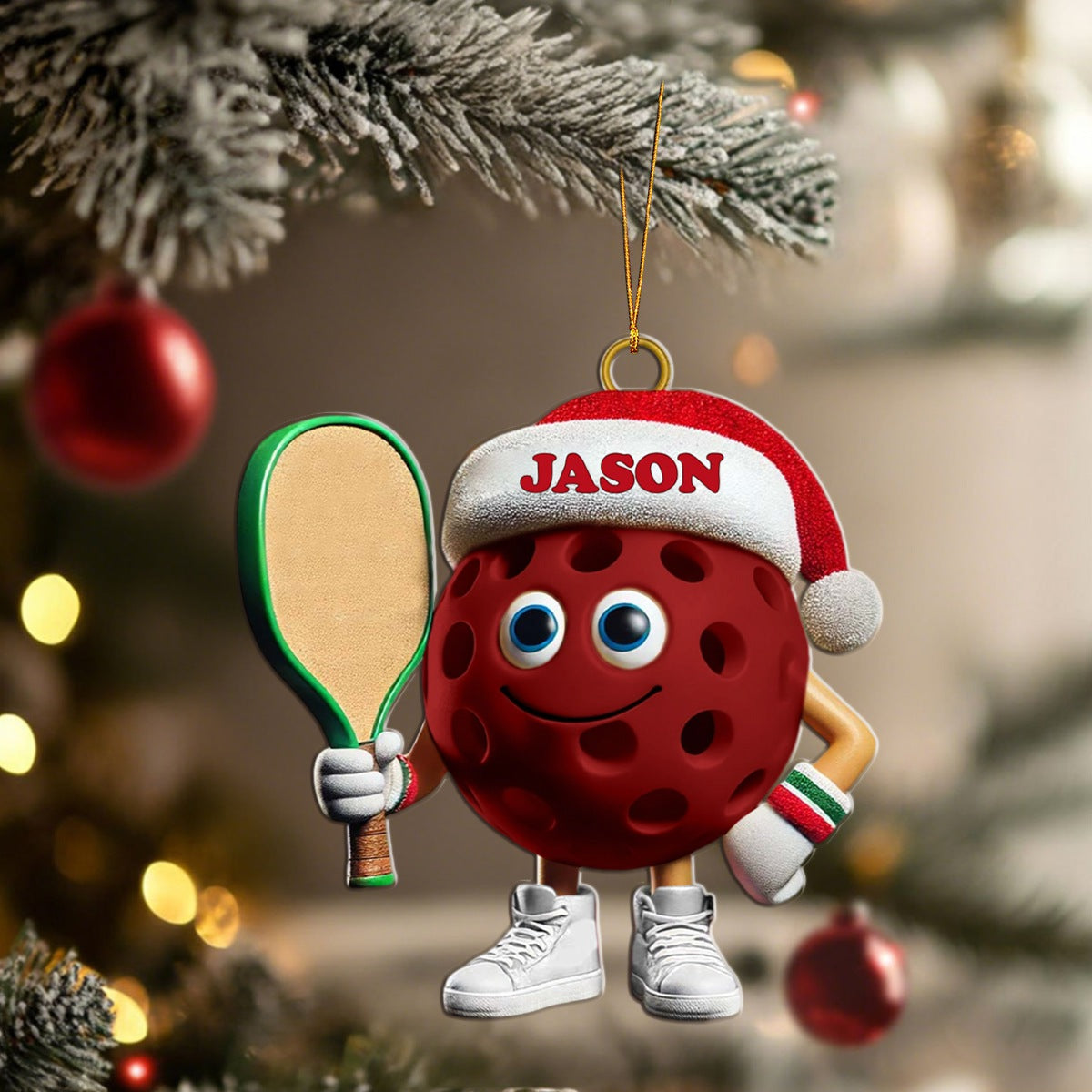 Custom Name Pickleball Ornament, Pickleball Lover Christmas Gift