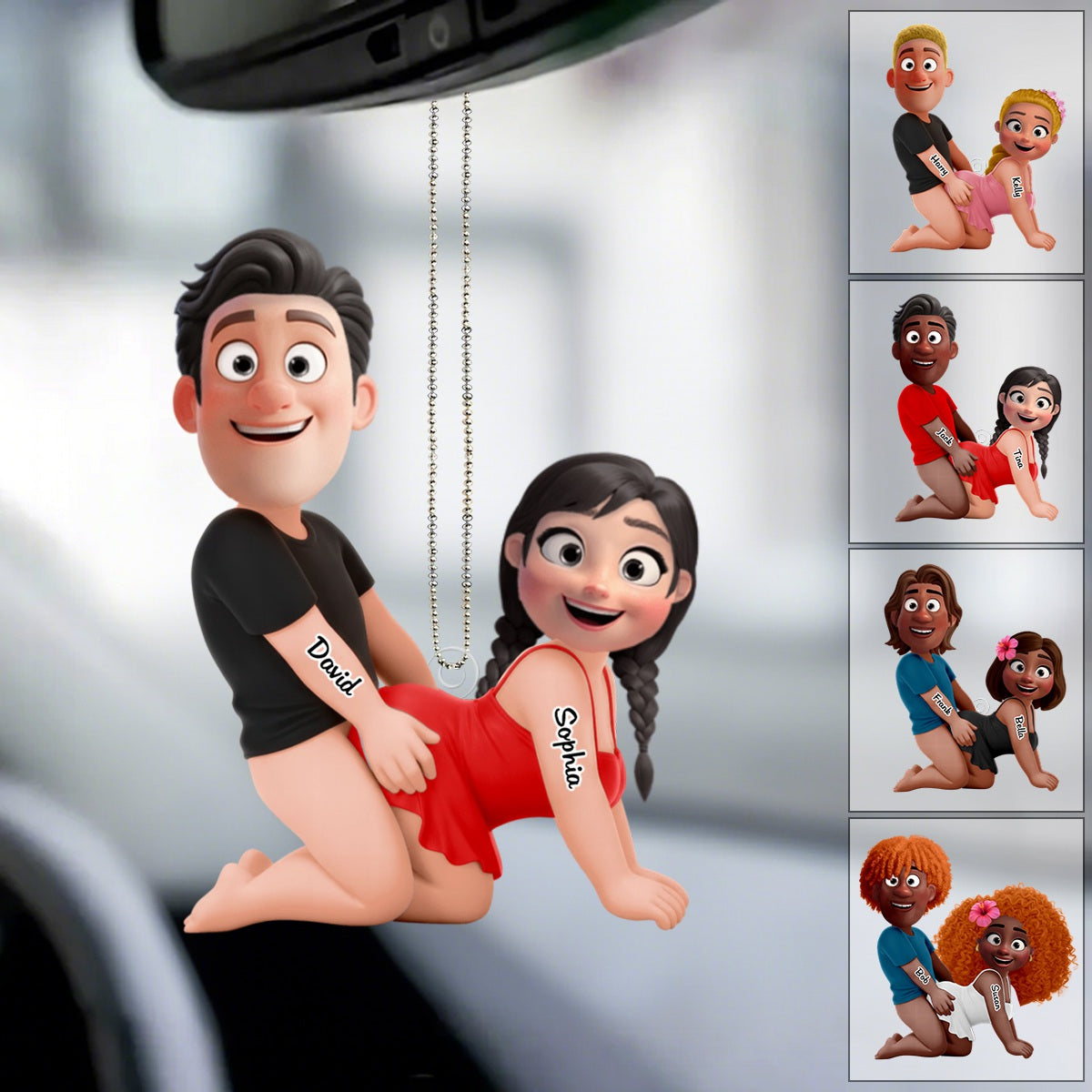 Naughty Personalized Couple Acrylic Ornament - Gifts For Couple