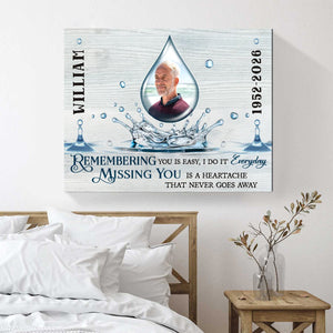 REMEMBERING and MISSING Memorial Gift Personalized Canvas Poster