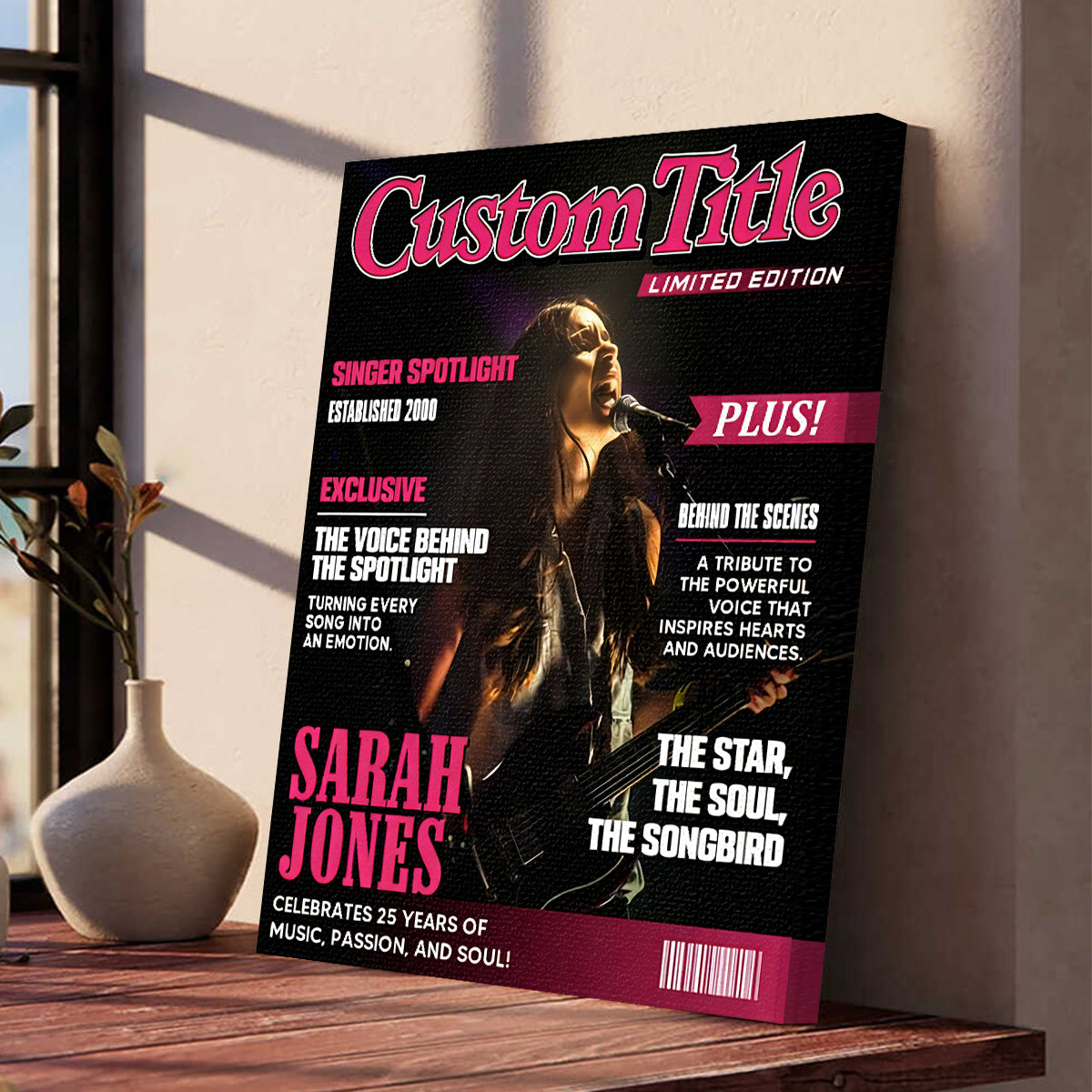 Personalized Singer Magazine Cover Poster,  Singer Gift, Cool Gift For Music Lover, Karaoke Gift