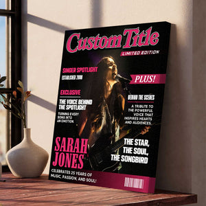 Personalized Singer Magazine Cover Poster,  Singer Gift, Cool Gift For Music Lover, Karaoke Gift