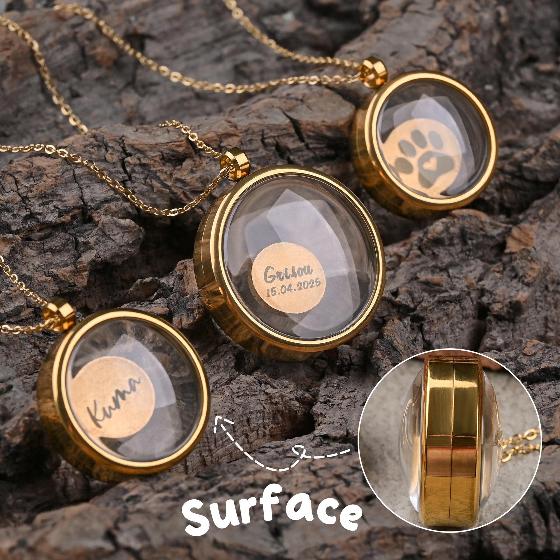 Locket Memory Keepsake Necklace Pet Hair Urn Personalized Living Memory Necklace