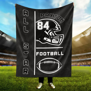 Personalized Football Helmet Blanket Gifts for Football Lovers, Coaches,Fans, Men