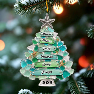 Custom Sea Glass Acrylic Ornament – Personalized Christmas & Birthday Gift For Family | Home Filled With Cheer