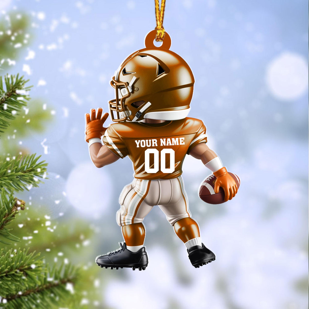 Personalized American Football Christmas Ornament: Custom Player Uniform Acrylic Ornament
