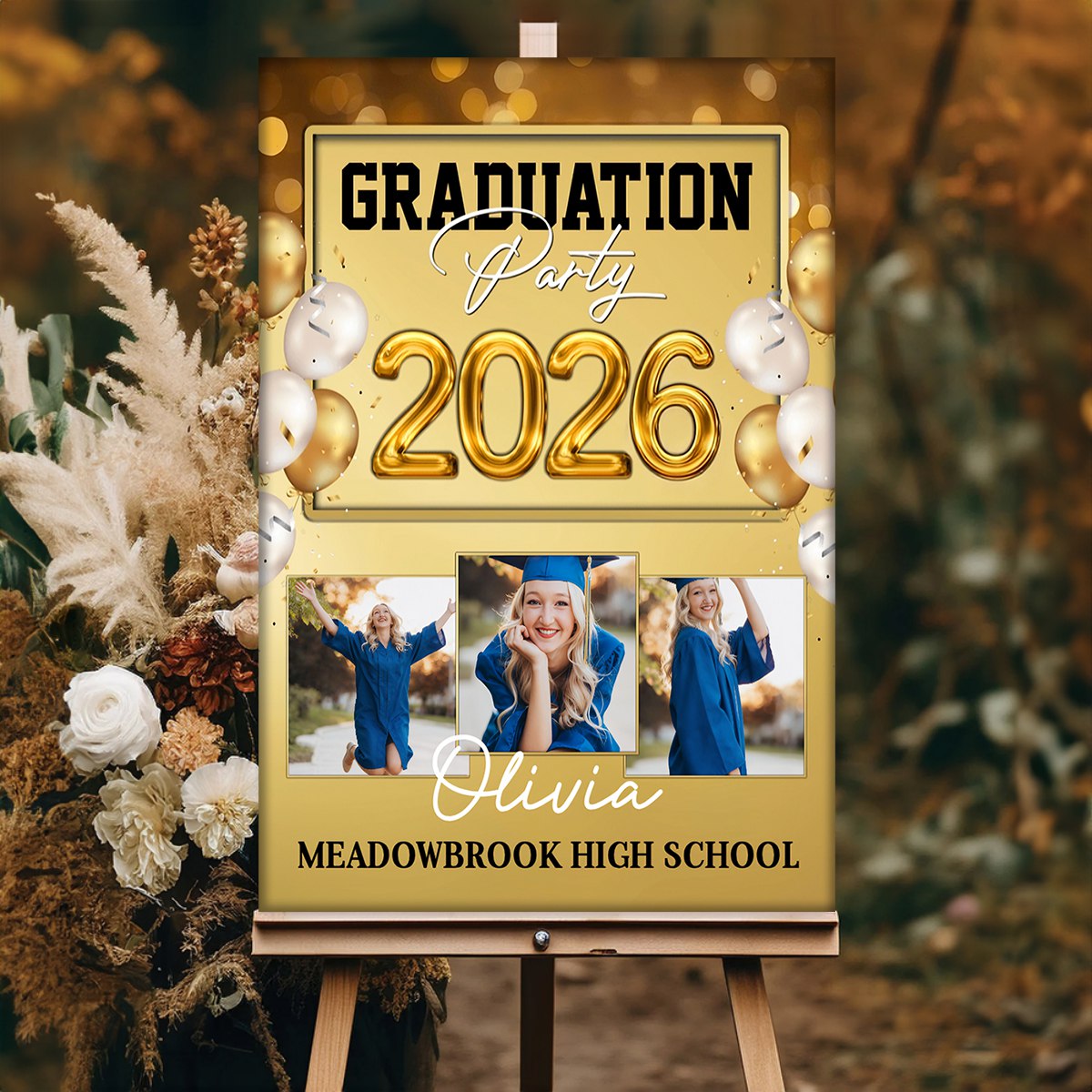 Graduation Party 2026 Custom Party Welcome Sign-Custom Photos And Texts Grad Party Sign-Personalized Graduation Decoration