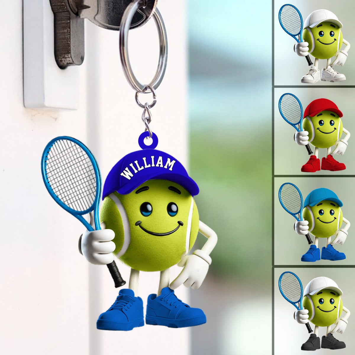 Personalized Cool Tennis Ball Acrylic Keychain, Gift For Tennis Lover
