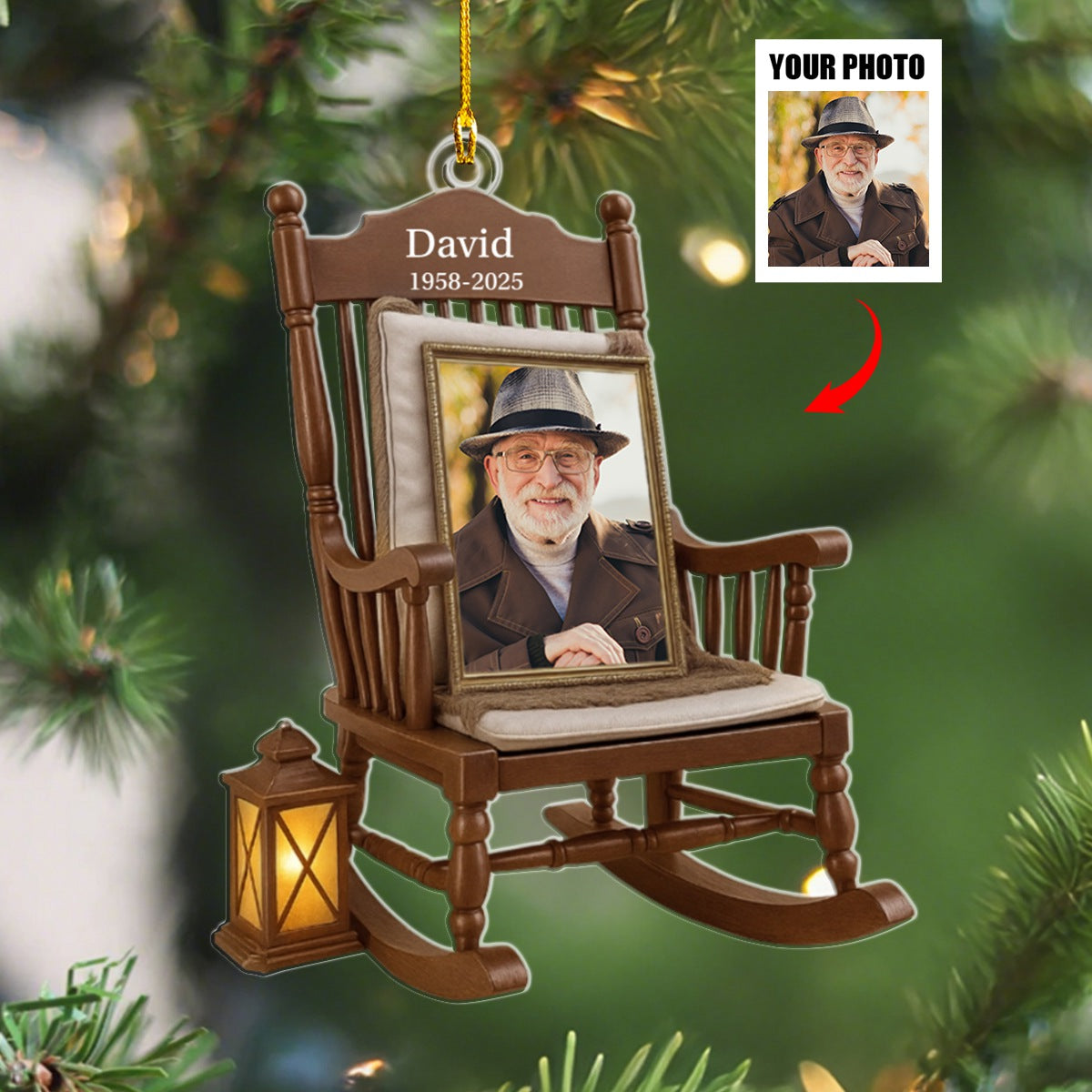 Cherish Every Memory And Love Every Moment,Personalized Rocking Chair Memorial Ornament