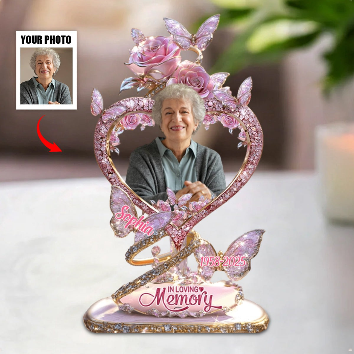 In Loving Memory - Personalized Memorial Acrylic Plaque for Loved Ones