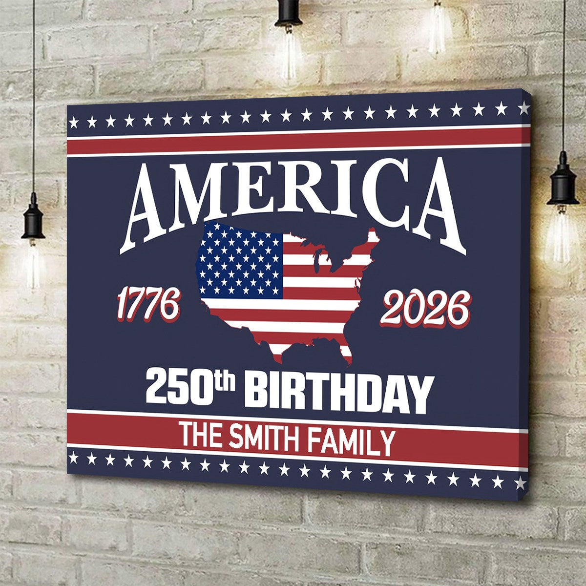 America 250 Birthday 1776-2026 Personalized Canvas Poster