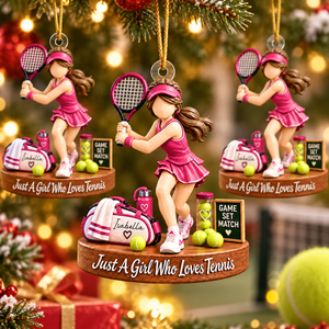 Just A Girl Who Loves Tennis – Personalized Acrylic Christmas Ornament | Custom Name Keepsake Gift For Tennis Players & Fans