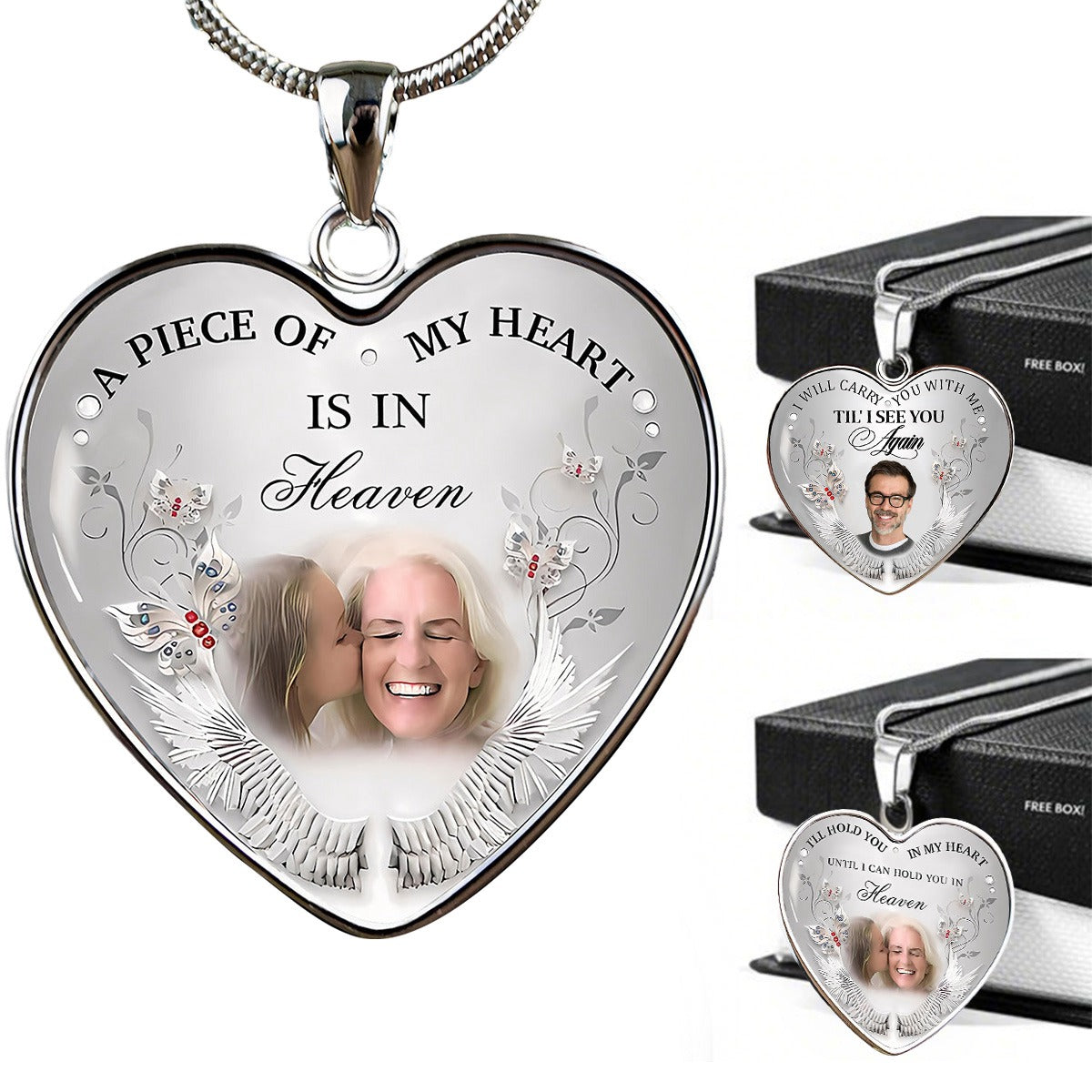 Personalized Heart-shaped Photo Memorial Necklace