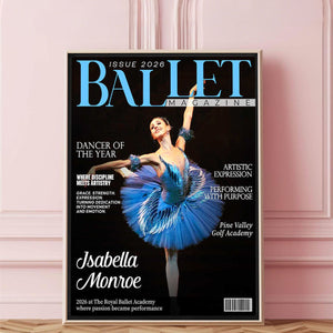 Ballet Dancer Magazine Cover Canvas, Personalized Dance Gift For Ballet Dancers, Elegant Dance Wall Art, Ballet Dancer Gifts