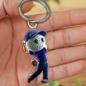 Golf Man Personalized Golf Keychain For Golf Lovers