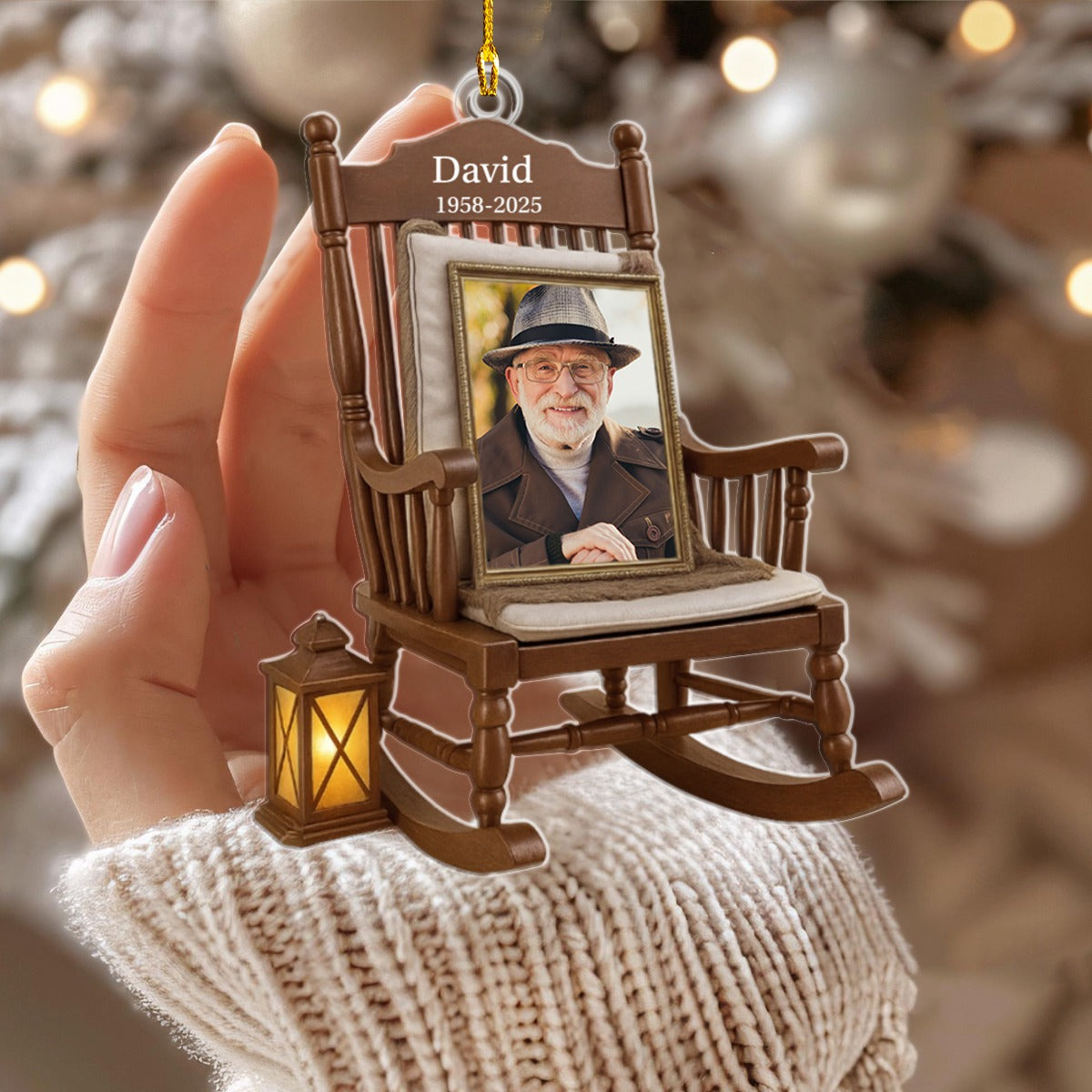 Cherish Every Memory And Love Every Moment,Personalized Rocking Chair Memorial Ornament