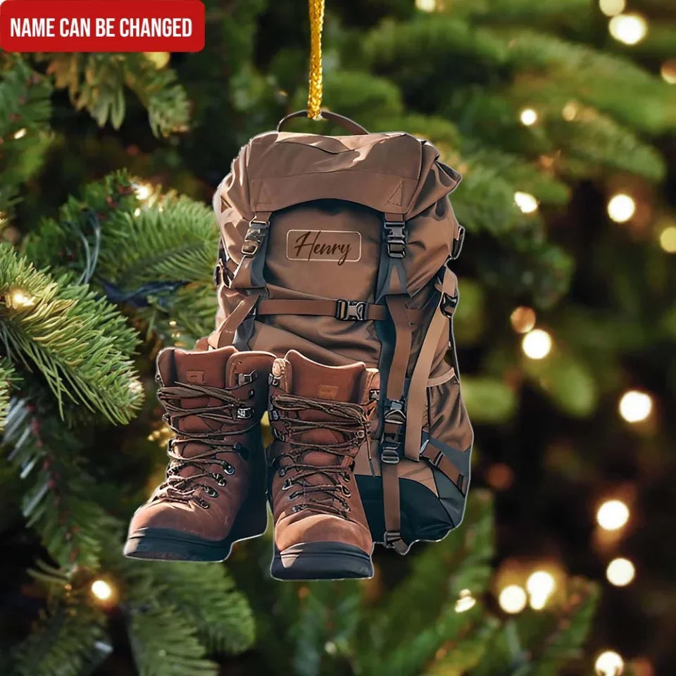 Personalized Hiking Acrylic Ornament Christmas Gift For Hiking Lovers, Camping Lovers