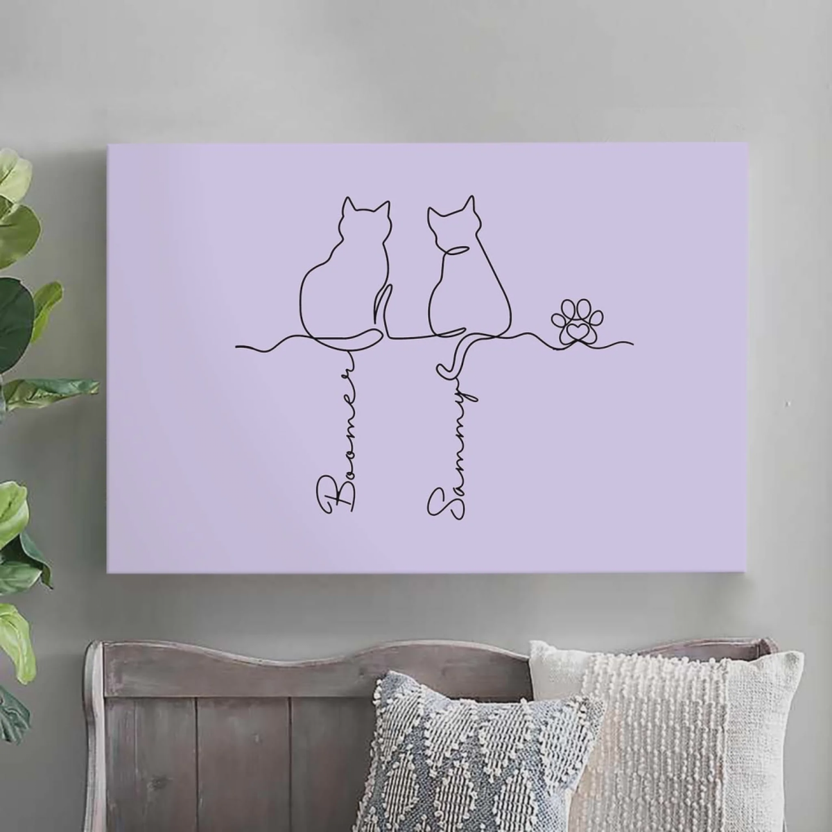 Adorable Cats Line Art - Personalized Poster, Unique Gift for Cat Lovers