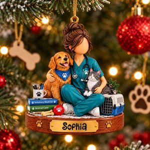 Personalized Vet Tech Ornament, Veterinarian Christmas Gift