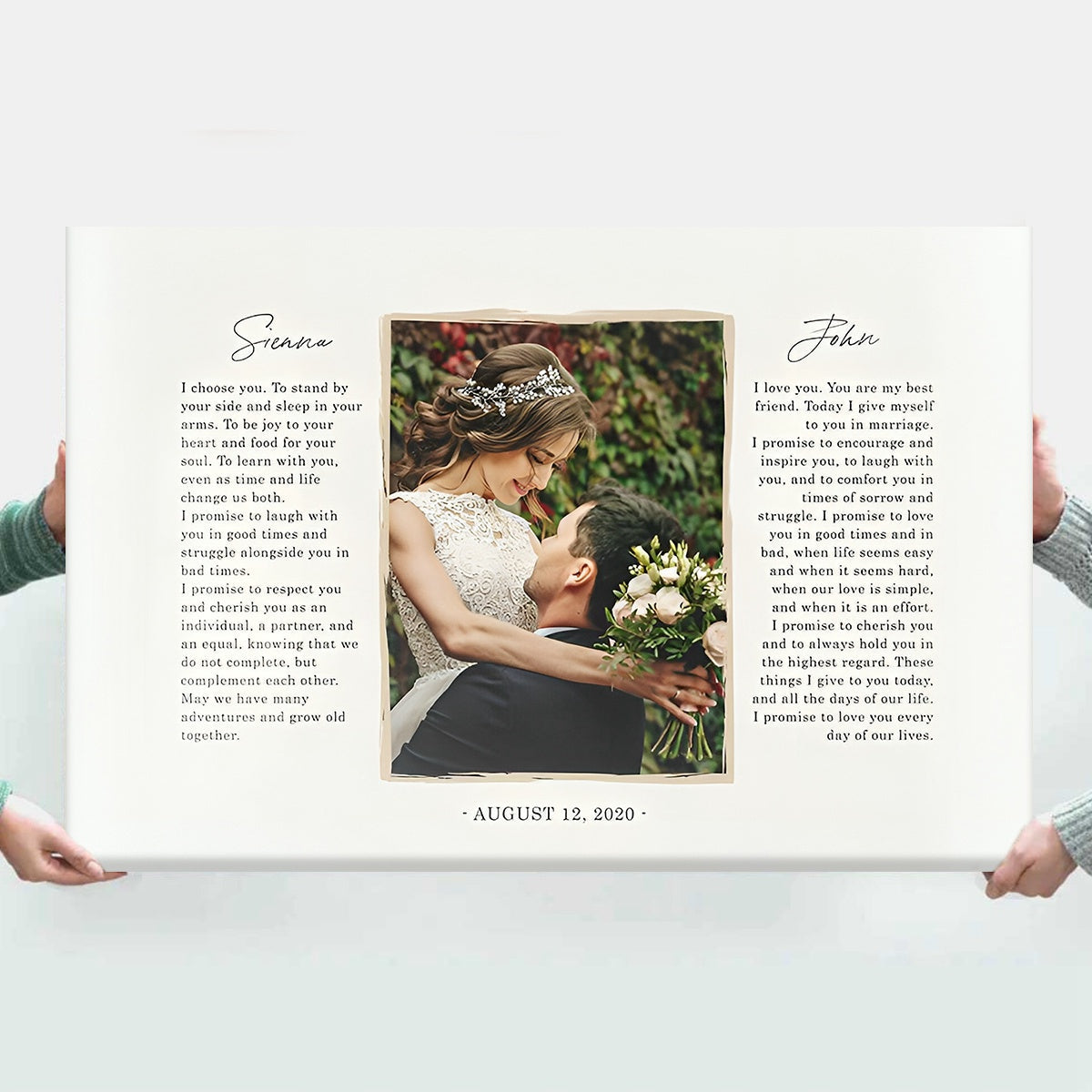 Custom Canvas Print Poster with Poem - Personalized Photo Wedding Song Lyrics