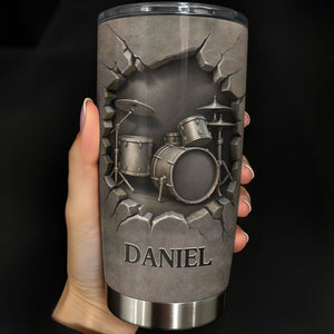 Personalized Beat To The Rhythm Drum Set Tumbler, Gift For Drummers and Music Lovers